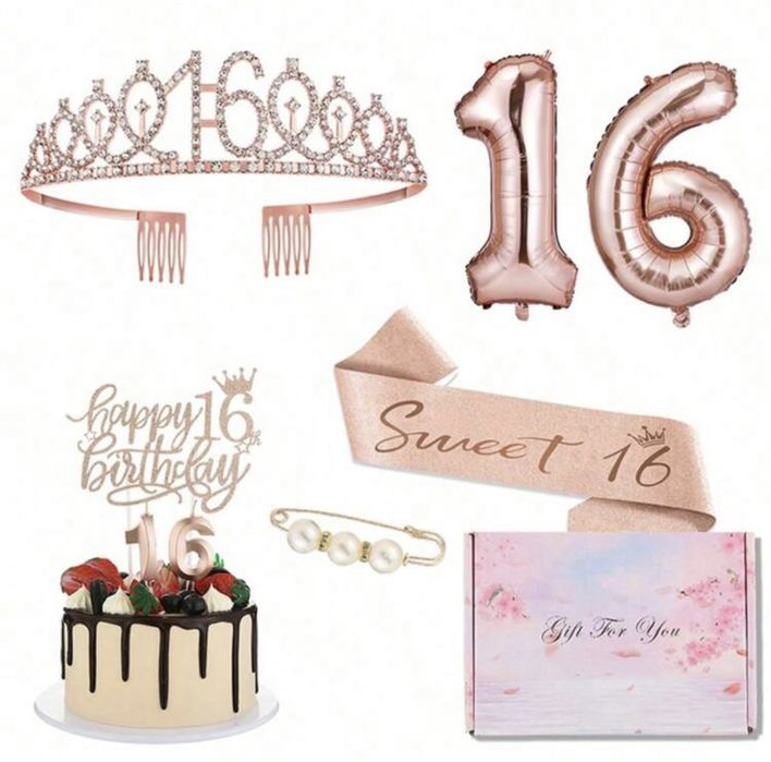 SweetSixteen decoração 16 anos Happybirthday balões