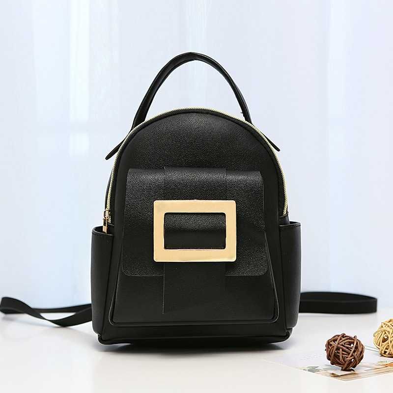 Черный женский мини-рюкзак женская сумка портфель жіночий рюкзак