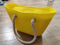 Torba shopper bag o bag duża żółta plażowa