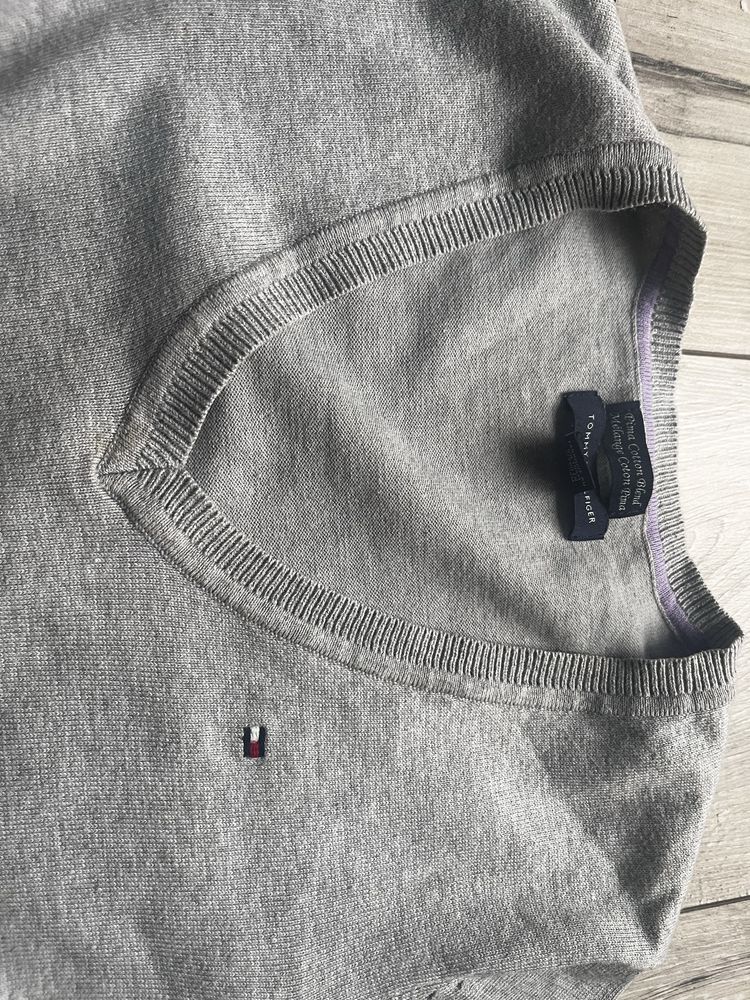 Sweter tommy hilfiger xs szary