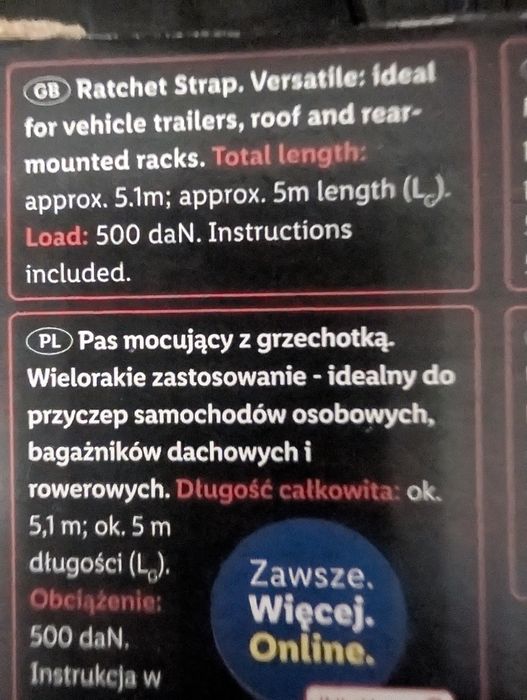 Pas mocujący z grzechotką nowy Parkside