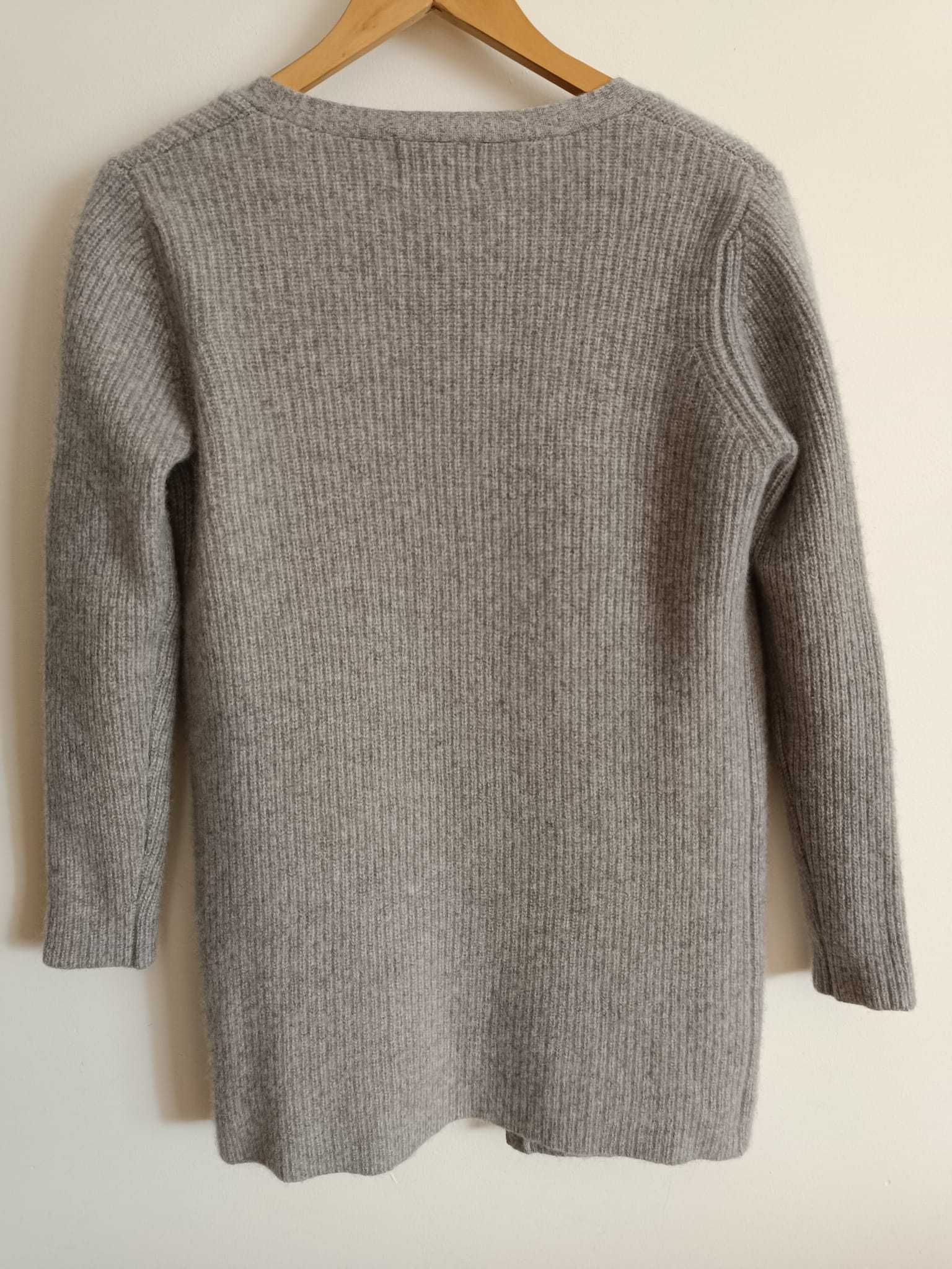 Just Cashmere kardigan szary kaszmir 100% S M premium