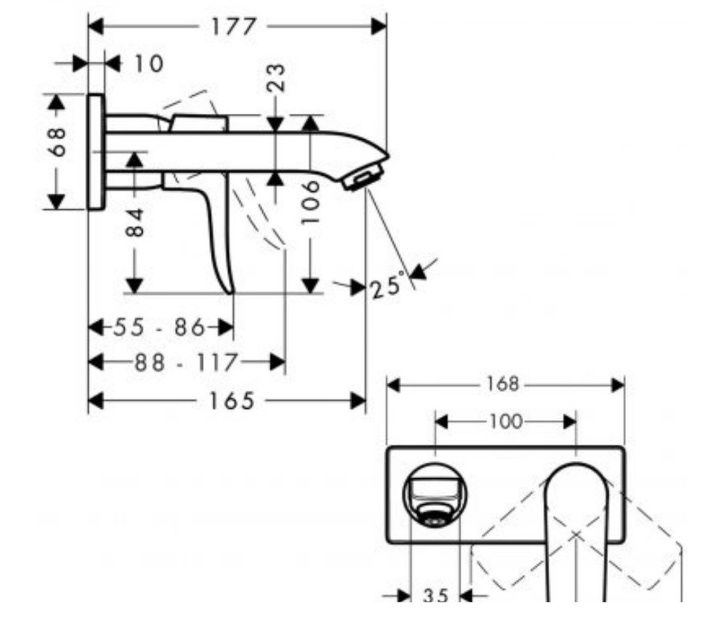 Bateria umywalkowa podtynkowa Hansgrohe Metris E2