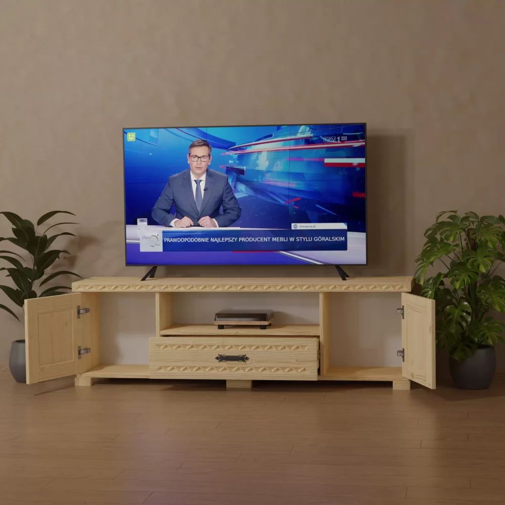Szafka RTV w stylu góralskim 160cm + szuflada !PRODUCENT!