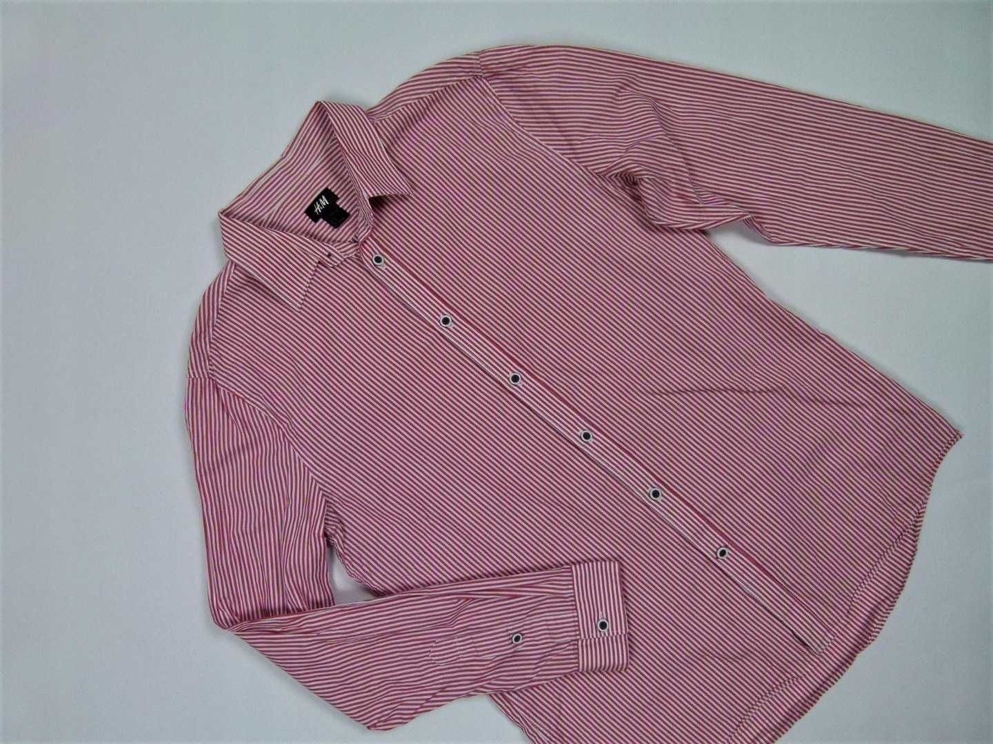 H&M koszula paski bawełna / M