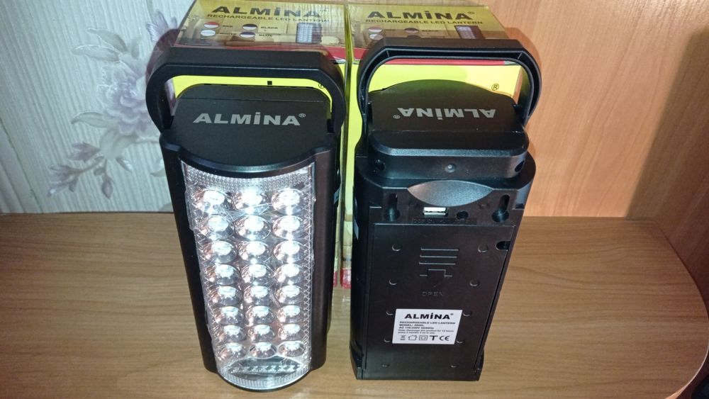 Ліхтар акумуляторний ALMINA 24 LED с павербанком 3000 mAh.