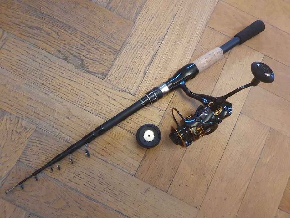 Zestaw spławikowy spinningowy wędka 2,40 m z kołowrotkiem