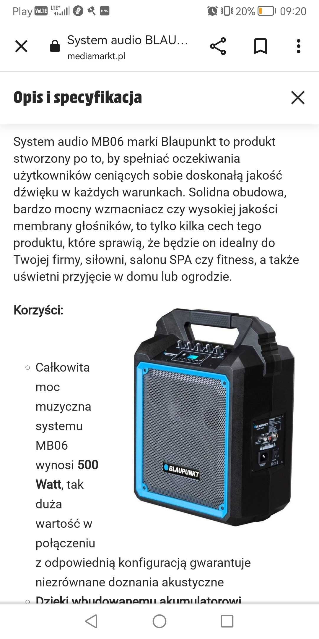 Głośnik karaoke blaunpunkt