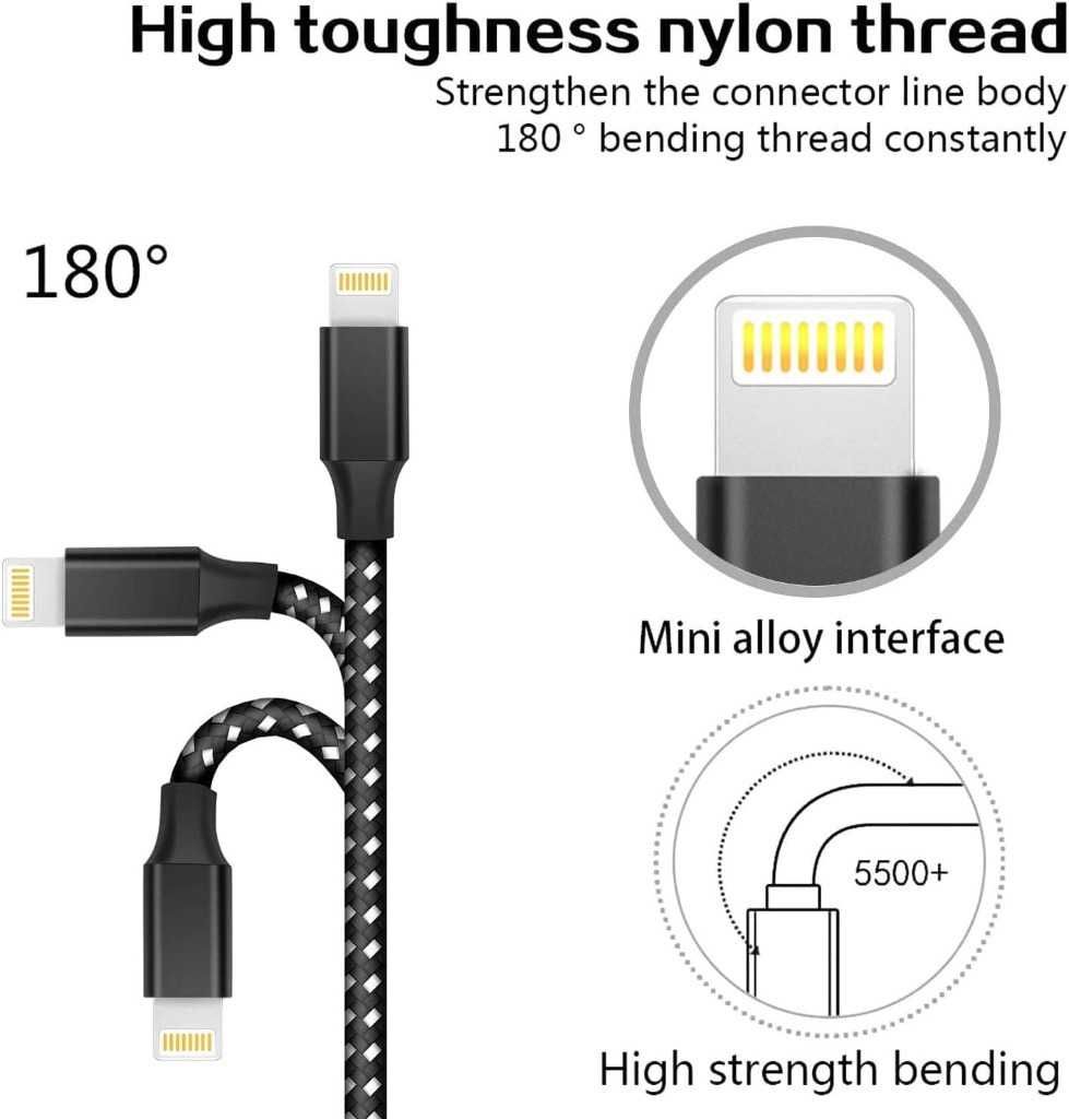 Zestaw 3 Kabli USB do LIGHTNING 1m