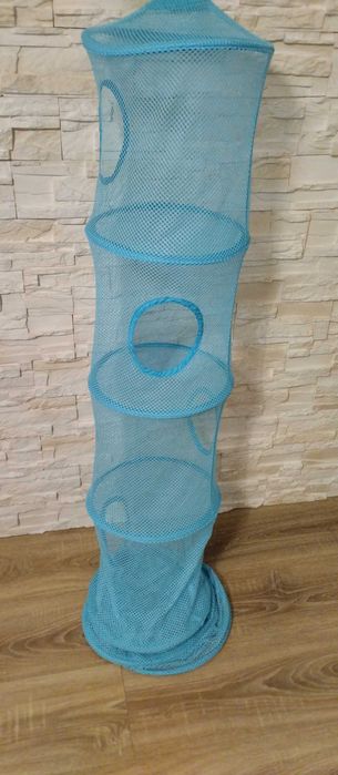 Organizer wiszący kosz na zabawki niebieski