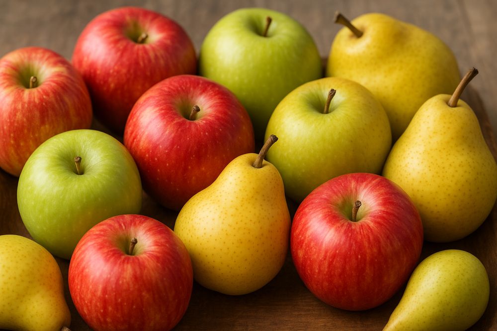 Смачні домашні яблука та груші