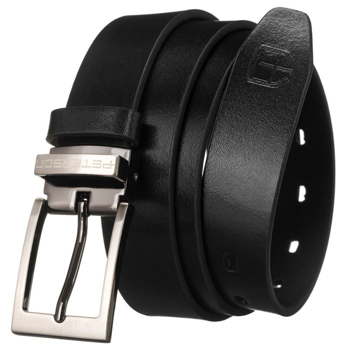 skórzany, wąski pasek męski z klasyczną klamrą - peterson 95