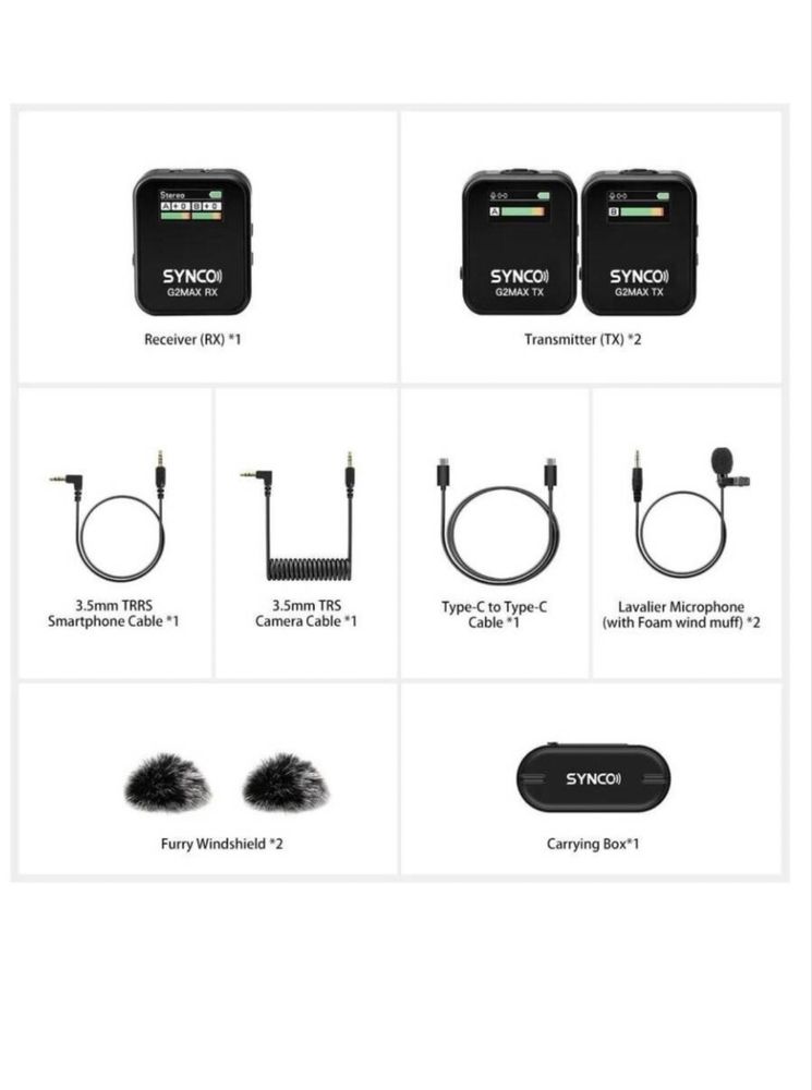 Безпровідна мікрофонна система SYNCO G2A2 MAX