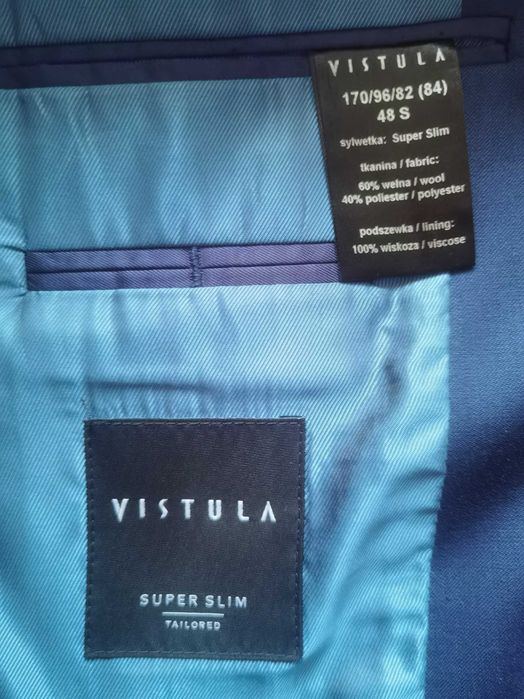 Vistula Garnitur Granatowy Super Slim r. S 48