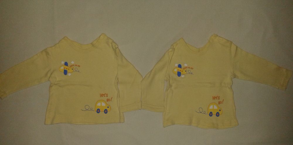 Bluzeczki bawełniane dla bliźniaków rozmiar 68 duża ilość