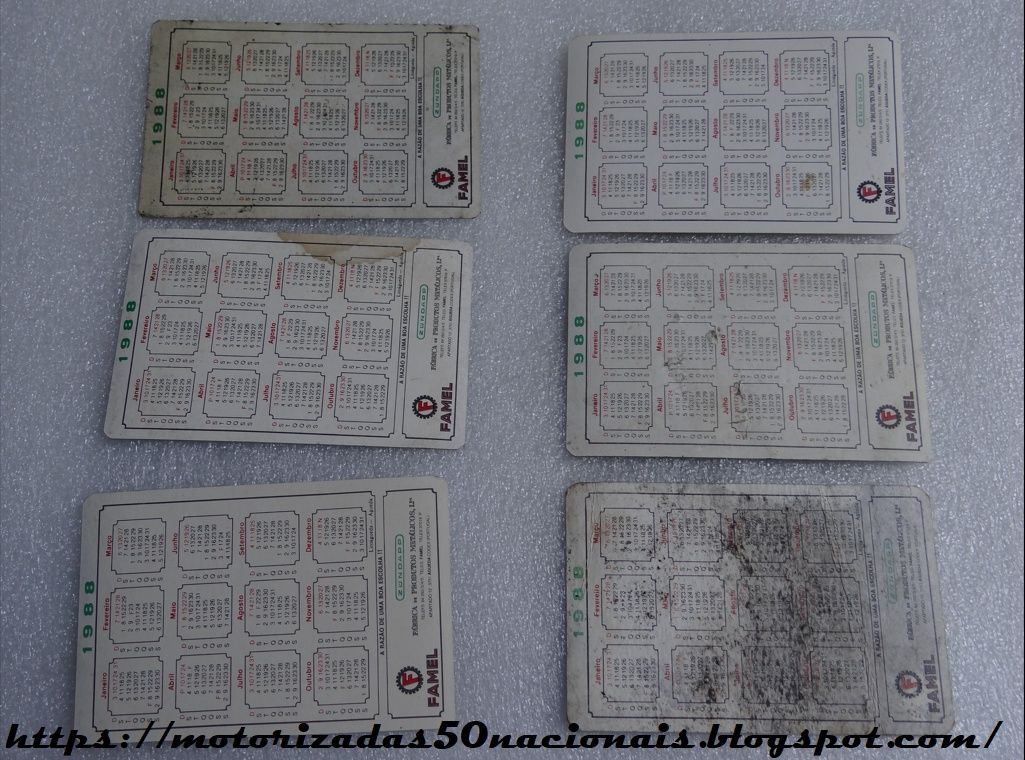 Calendários de Bolso - Motorizadas Famel