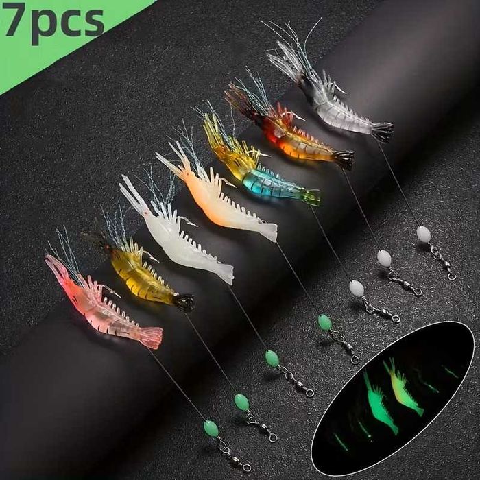 7 sztuk/partia Luminous krewetki miękka przynęta