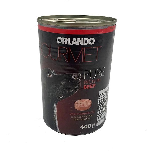 20x Orlando Gourmet mokra karma puszka wołowina / kurczak dla psa 400g