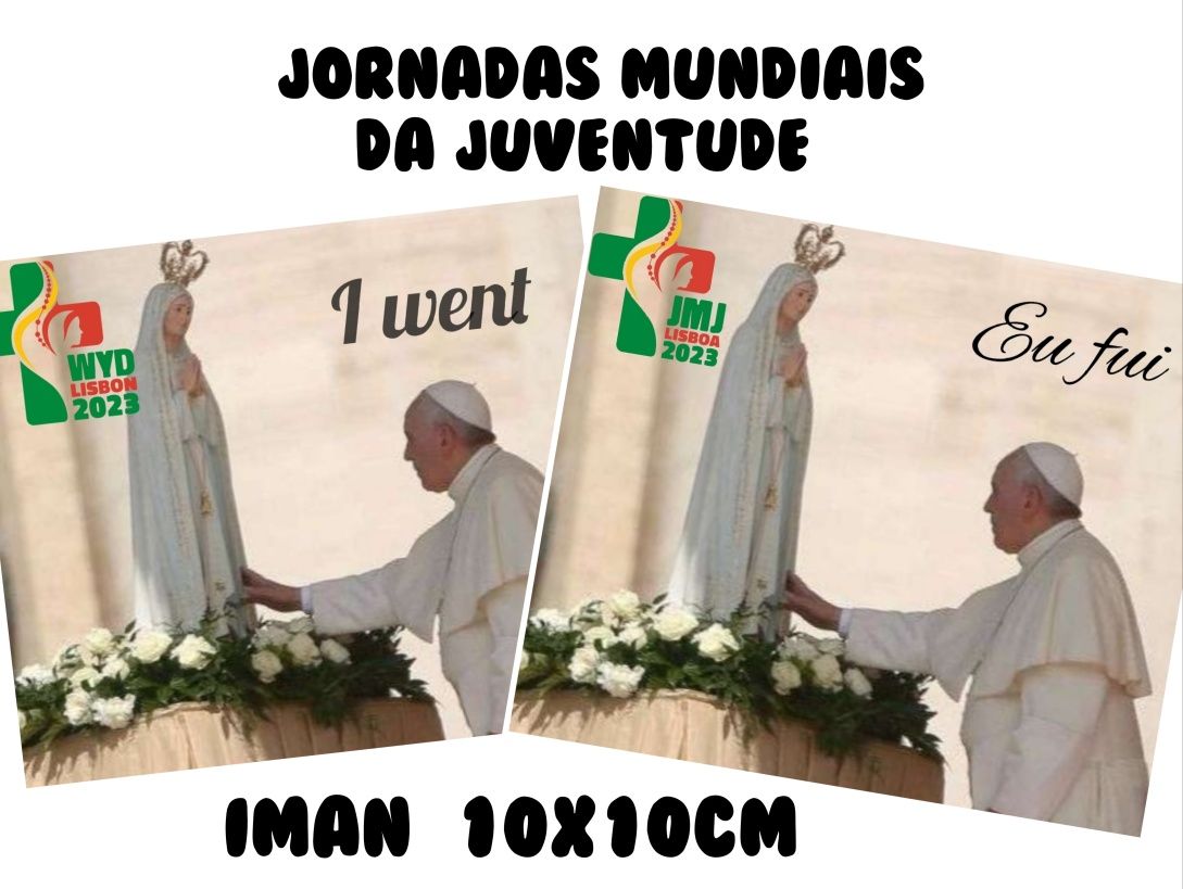 Lembrança jornadas Mundiais da Juventude Fátima Papa Francisco