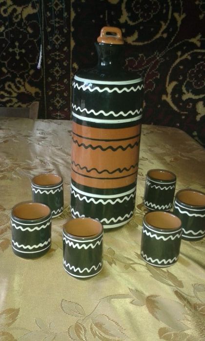 Набор для роммово- коньячных напитков из керамики СССР