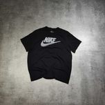 MĘSKA Koszulka Czarna Duże Logo Nike Sportowa PREMIUM Bawełna Nadruk