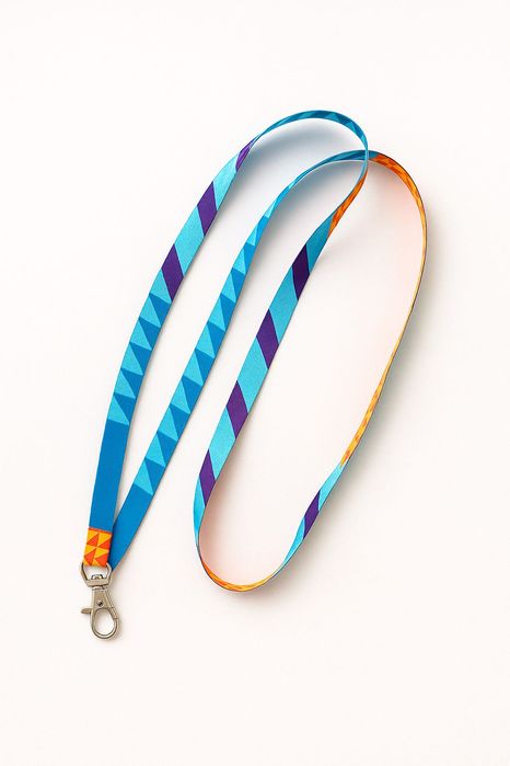 Smycz do kluczy i identyfikatora kolorowa pomarańczowa niebieska nowa