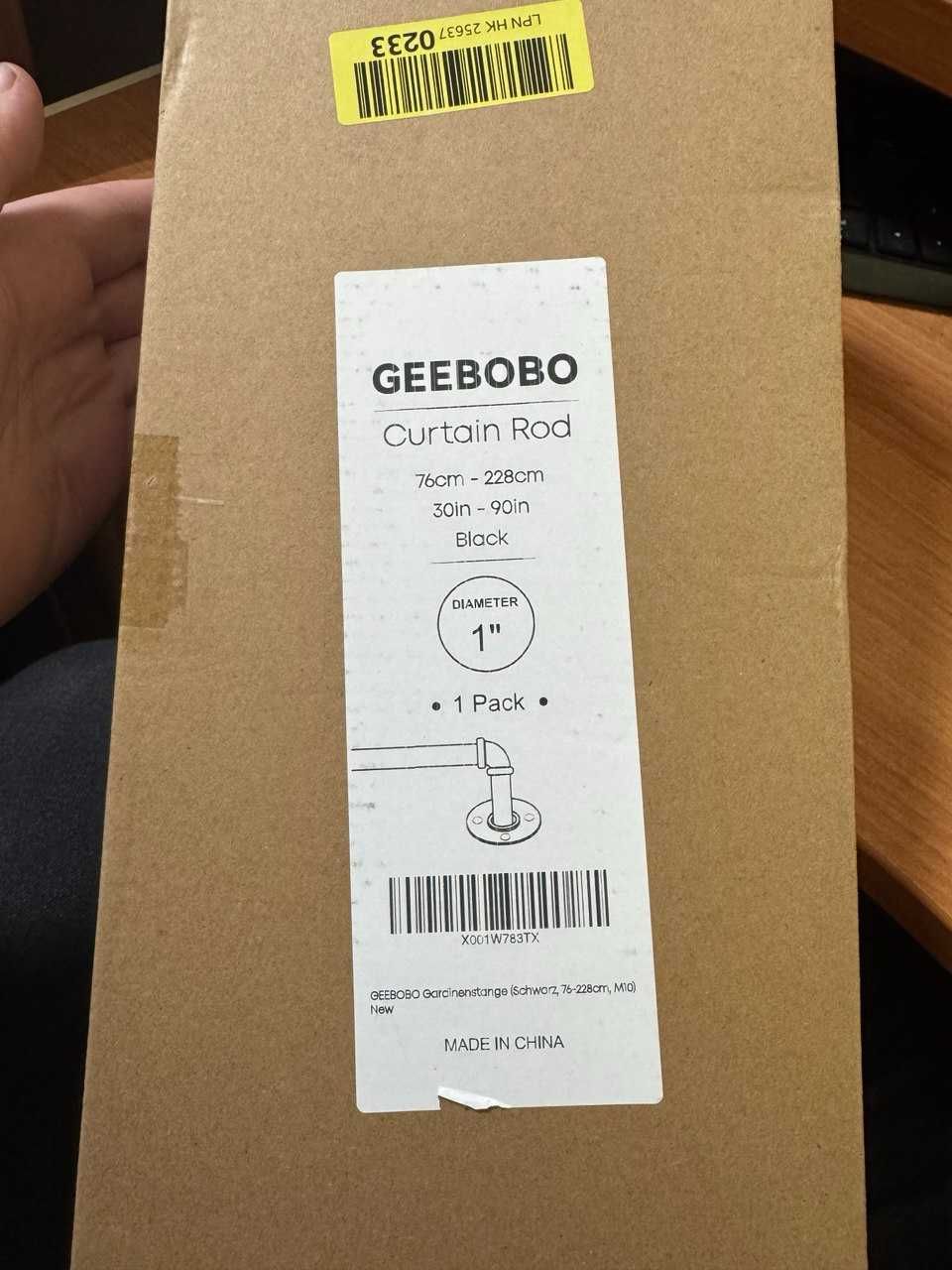 Карниз для вікон GEEBOBO чорний 76см-228см  Якість!!!