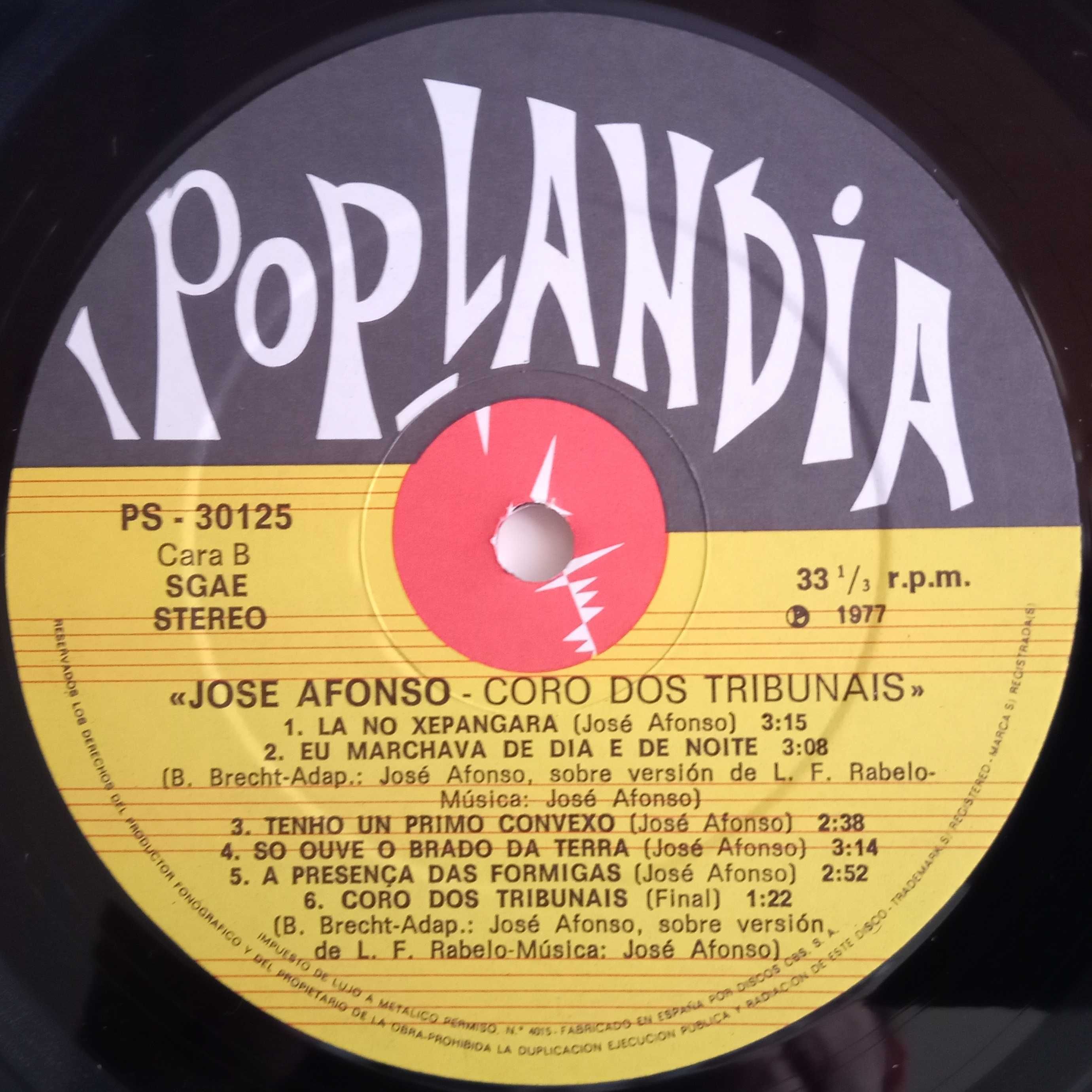 José Afonso	- - - - -		Coro dos Tribunais	- - - - -	LP