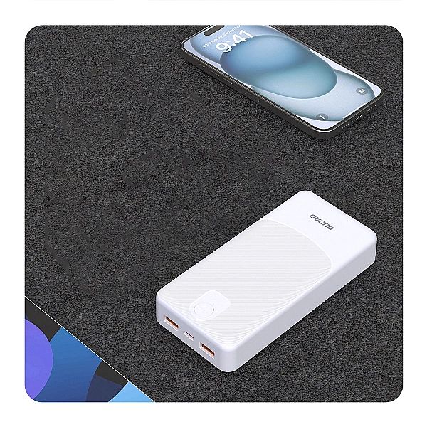 Powerbank Dudao K10Pro 2.4A 20000mAh 2 x USB-A - biały