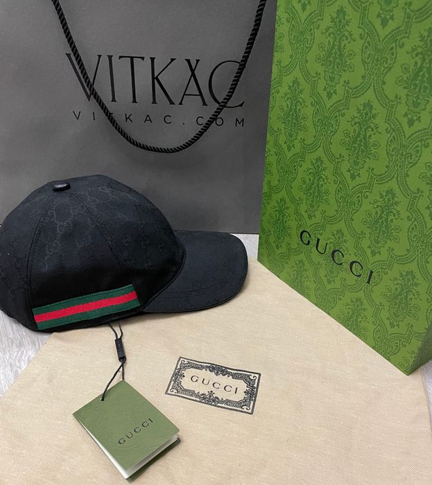 Nowa czapka Gucci canvas gg czarna classic Vitkac  L 59cm