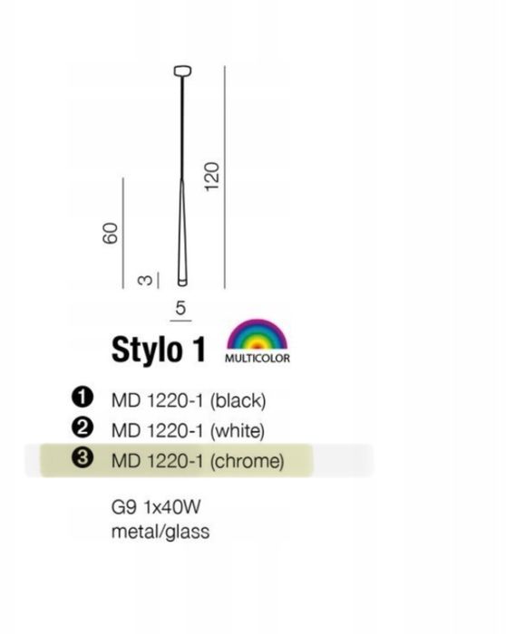 Lampa wisząca Azzardo Stylo 1 chrom/ komplet 2 sztuk