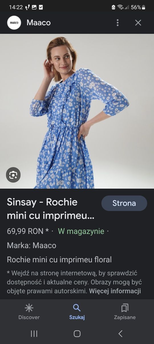 Sukienka w kwiaty sinsay XL wysyłka 1 zł