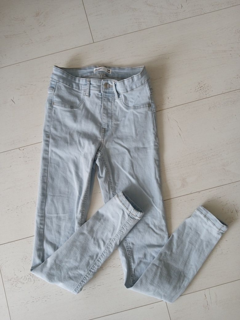 Nowe Spodnie jeansy Sinsay 34 XS o który skinny błękitne