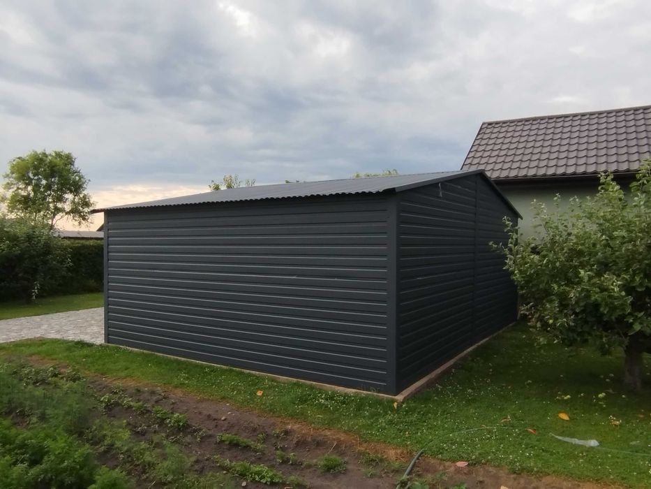 Garaż Podwójny Bramy Uchylne 6x5 Grafit Lub Inny Kolor o cynk