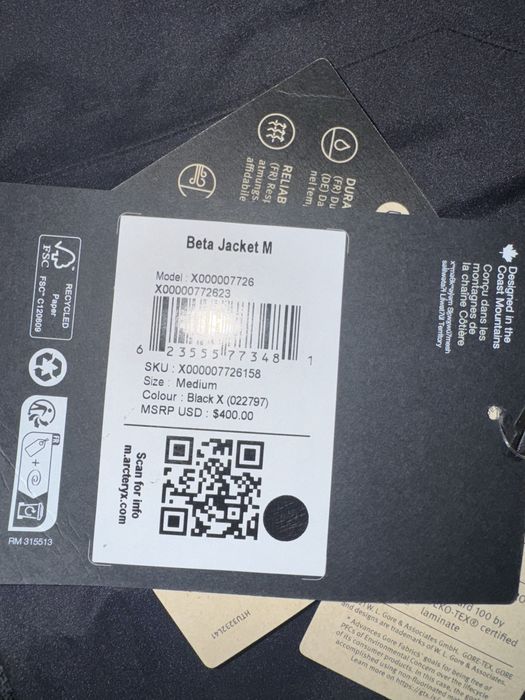 Нова оригінальна куртка Arc'teryx Beta jacket