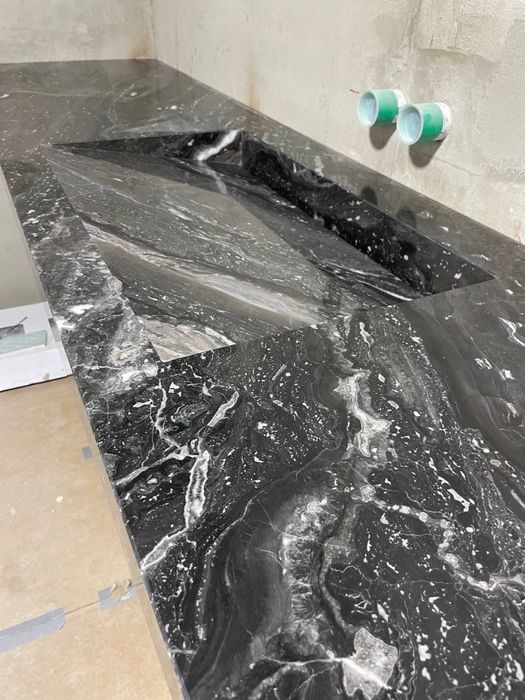 Столешница в ванную, столешница из мрамора, гранита, кварца, керамики,