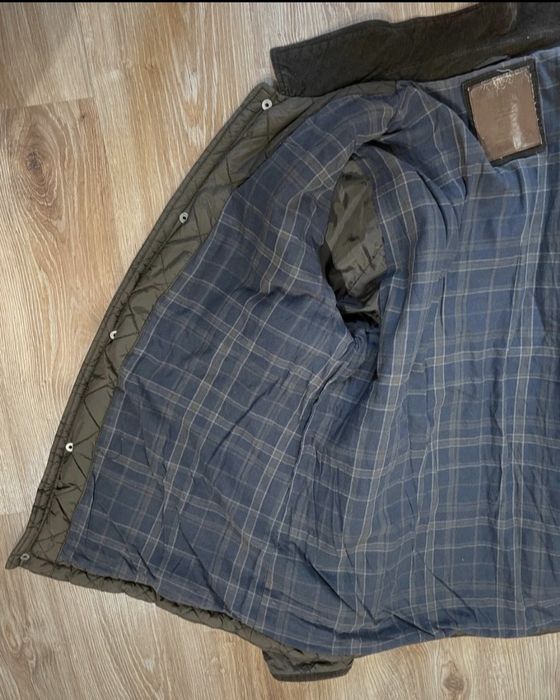 Męska oliwkowa khaki pikowana kurtka przejściowa bawełna NEXT r. XXL