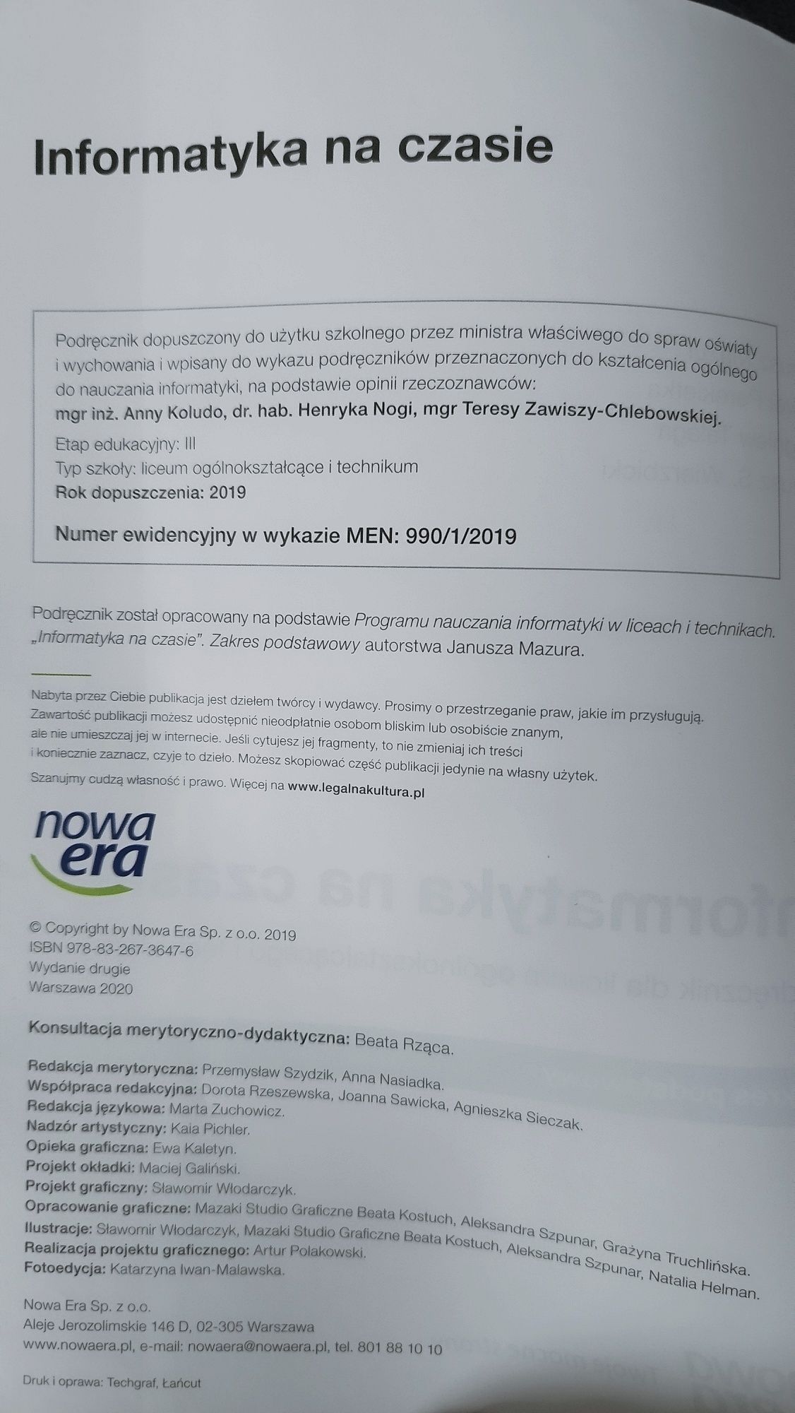 Informatyka kl.1. - informatyka na czasie