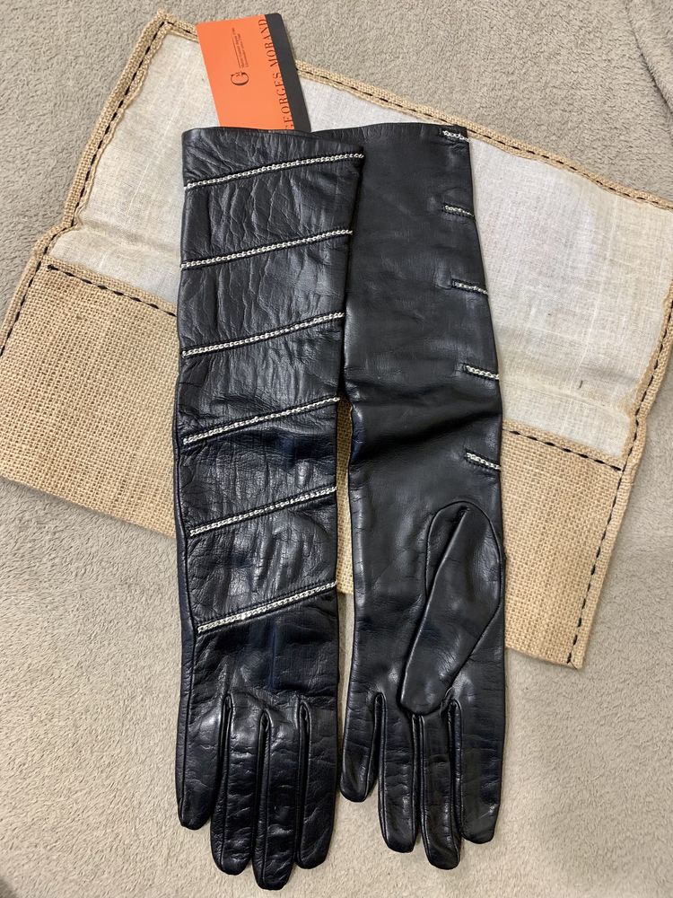 Кожаные длинные перчатки Georges Morand