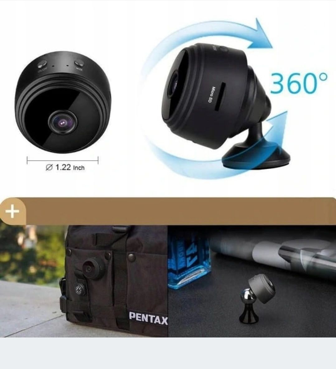 Mini Kamera WiFi Szpiegowska Bezprzewodowa USB Full HD Kamera Niania