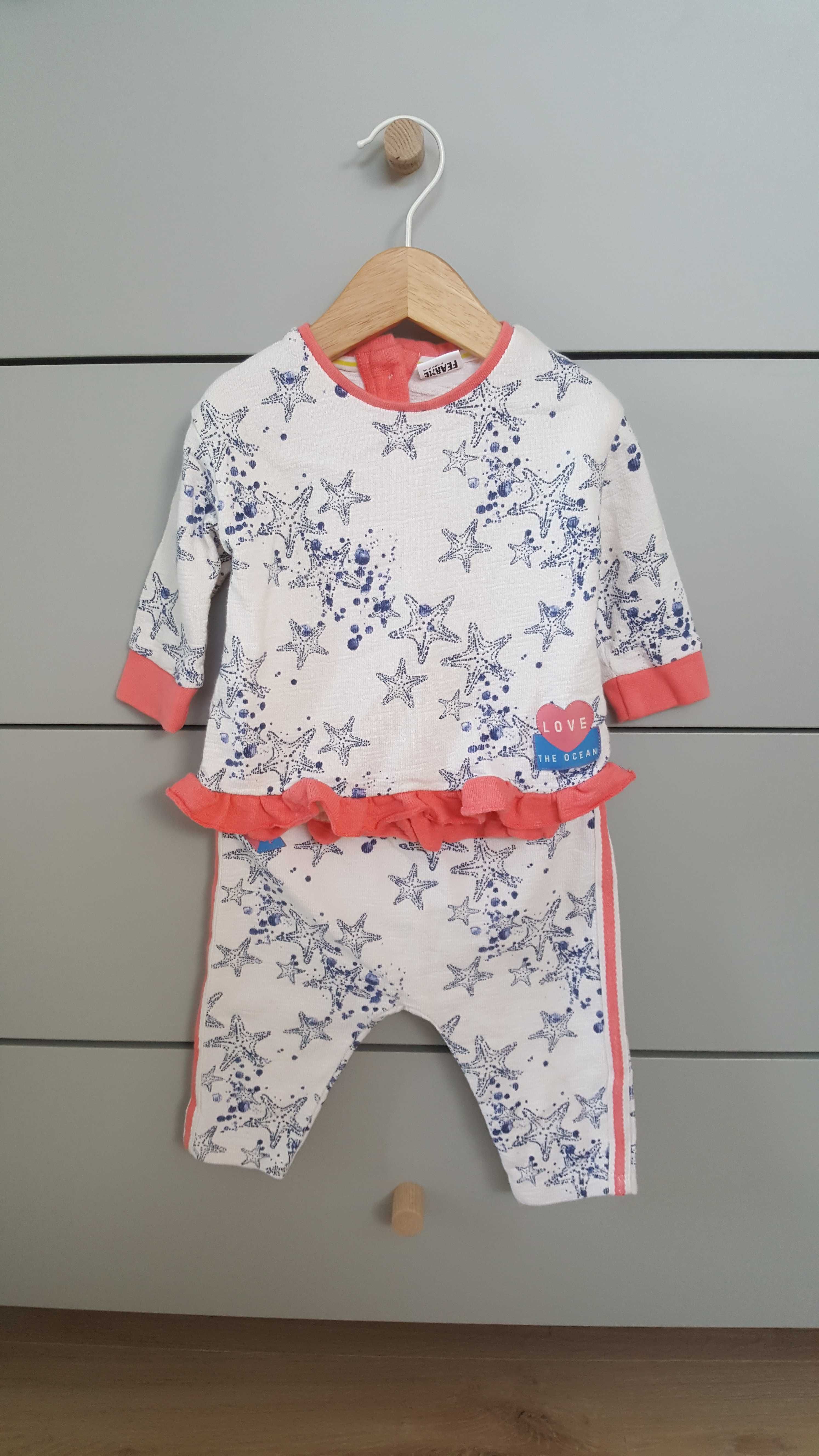 Super komplet bluza z falbanką+spodnie z lampasem mini club 68