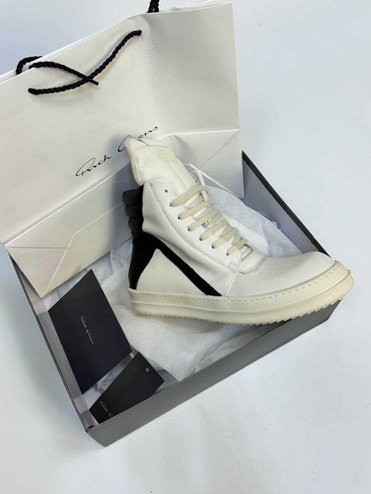 Rick Owens GEOBASKET кеды 43 44 42 кроссовки белые білі кеди кросівки