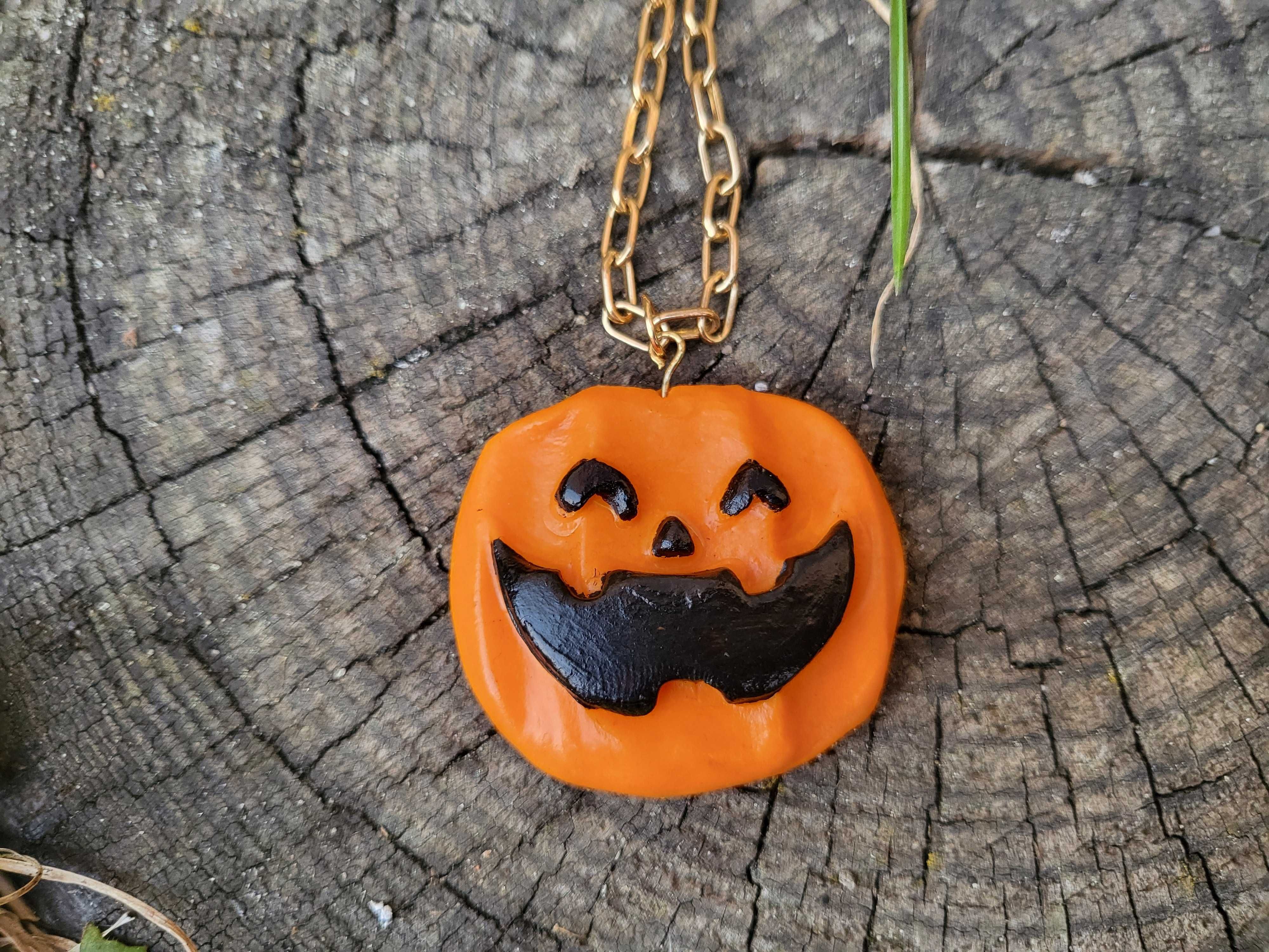 Wisior dynia halloweenowa, handmade , jesień
