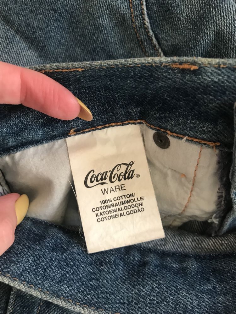 Оригинальный мерч coca cola юбка джинсовая миди,юбка из денима y2k