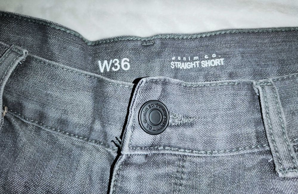 DENIM CO spodenki Jeans męskie szare jak NOWE roz ok XL W 36