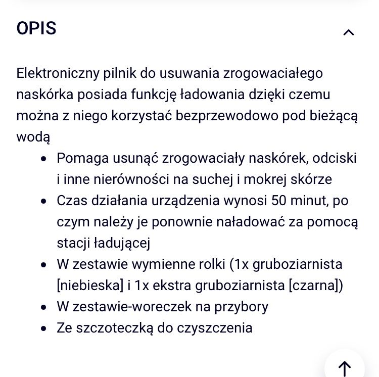Pilnik elektryczny do stóp