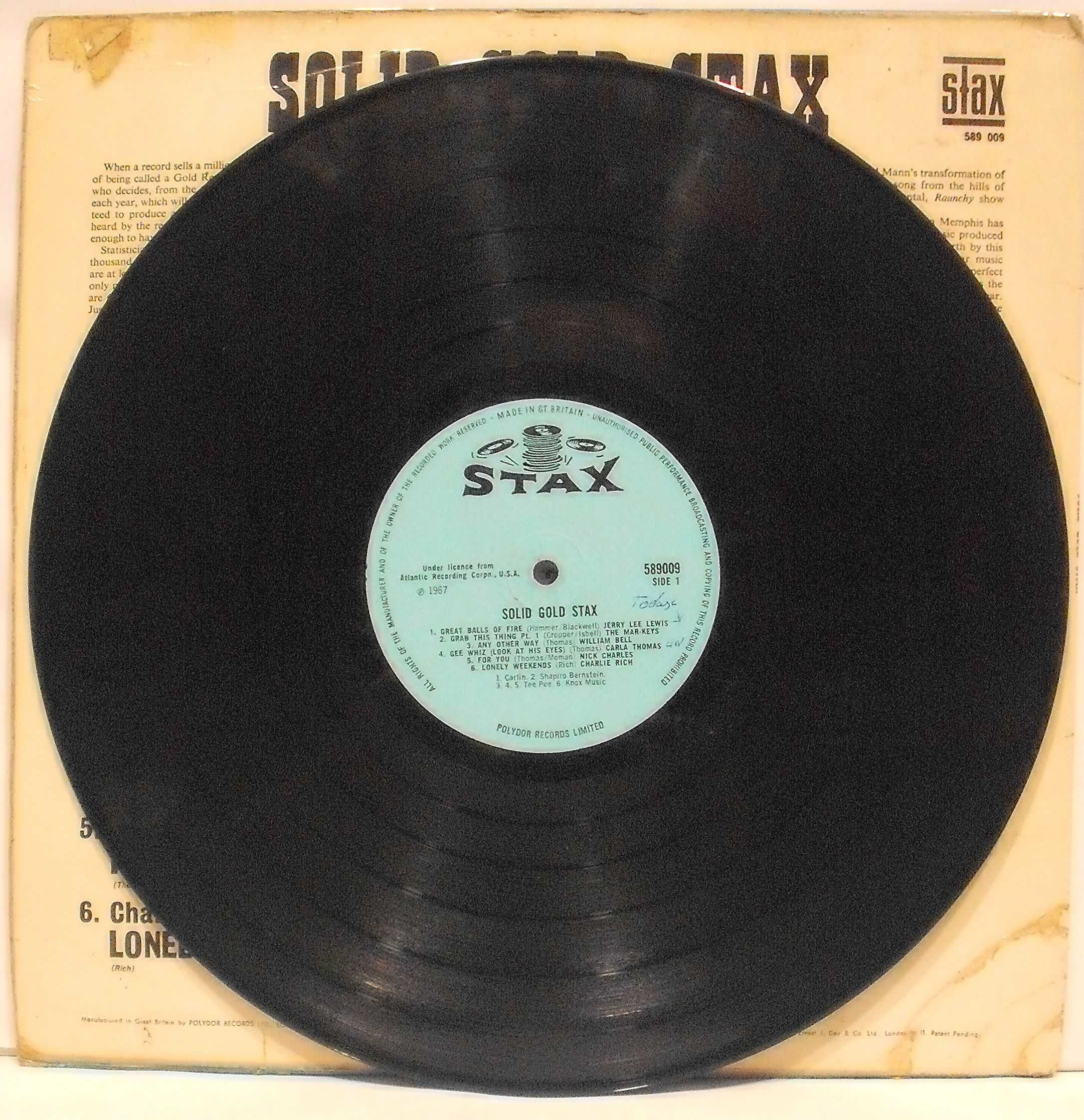 SOLID GOLD STAX Vinil LP 33 Rpm - 1967