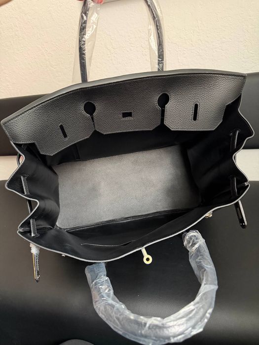 Сумка Hermes Birkin велика | шкіра | чорна, тауп, бежева