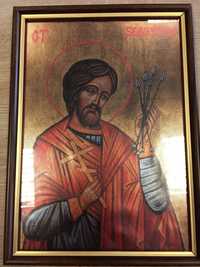 Obraz Swiety Sebastian na podst.ikony bizantyjskiejcertyf.