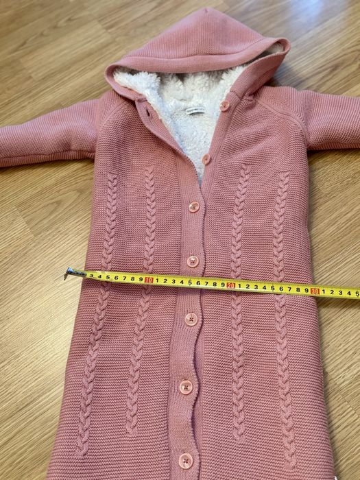 Теплий в’язаний конверт/комбінезон для немовляти 0-6 місяців